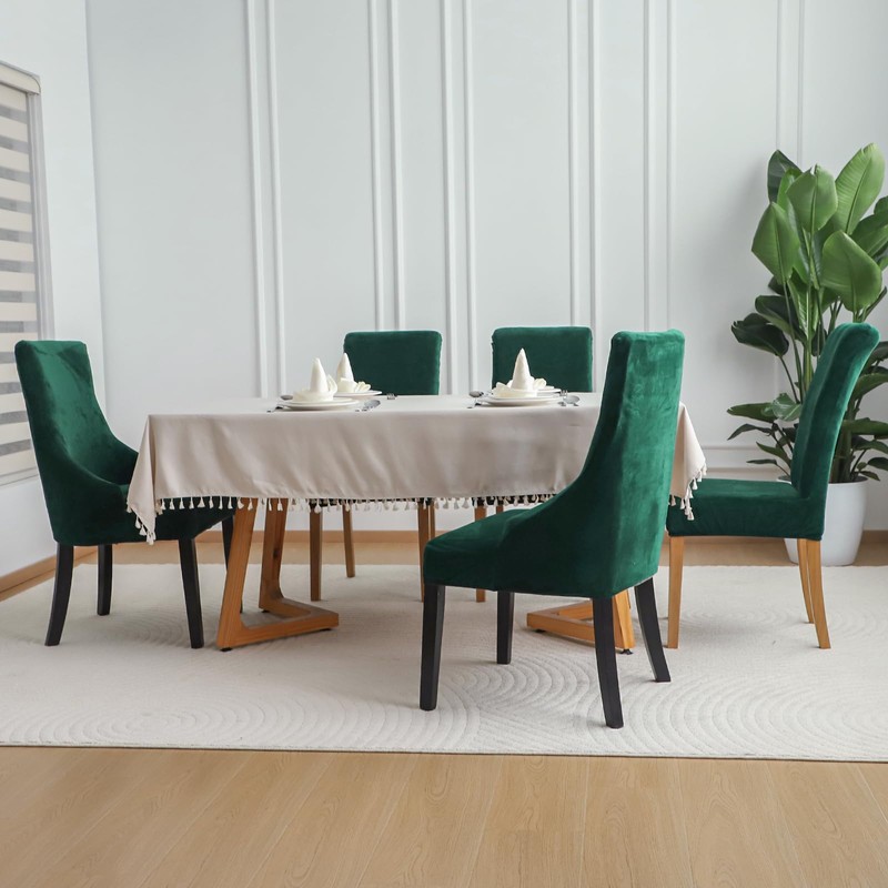 FORCHEER Wing Back Dining Chair Covers Set of 2 Green