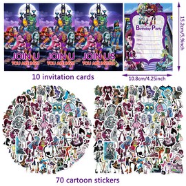 PyrrlicToy Monster Geburtstag Party Einladung,Monster Aufkleber,Cartoon Aufkleber,Cartoon Geburtstag Einladungskarten Set für Themed Party, Kindergeburtstags Einladungen