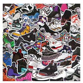 Generic Sneaker Stickers - 100 Pcs Cool Basketball Stickers Stylish Vinyl Stickers for Luggage Car Laptop Skateboard Keyboard Personalize Decal Stickers