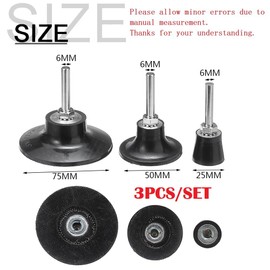MiJunHD 3 Pieces 1'', 2'', 3'' Roll Lock Disc Pad Holder Set, 6mm Mandrel Quick Change Sanding Discs Backer Grinding Backing Pad for Die Grinder Rotary Tool