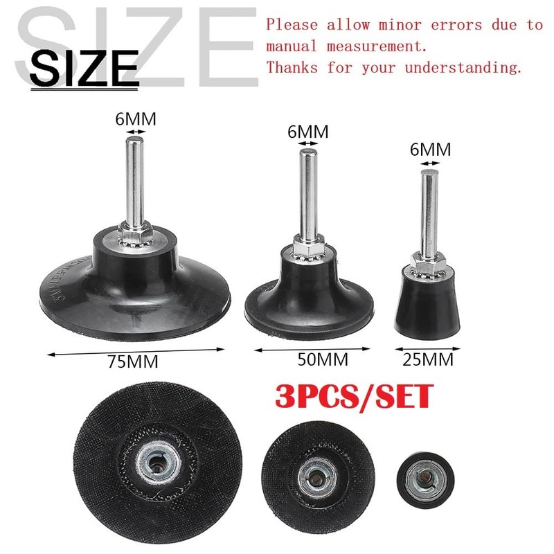 MiJunHD 3 Pieces 1'', 2'', 3'' Roll Lock Disc Pad