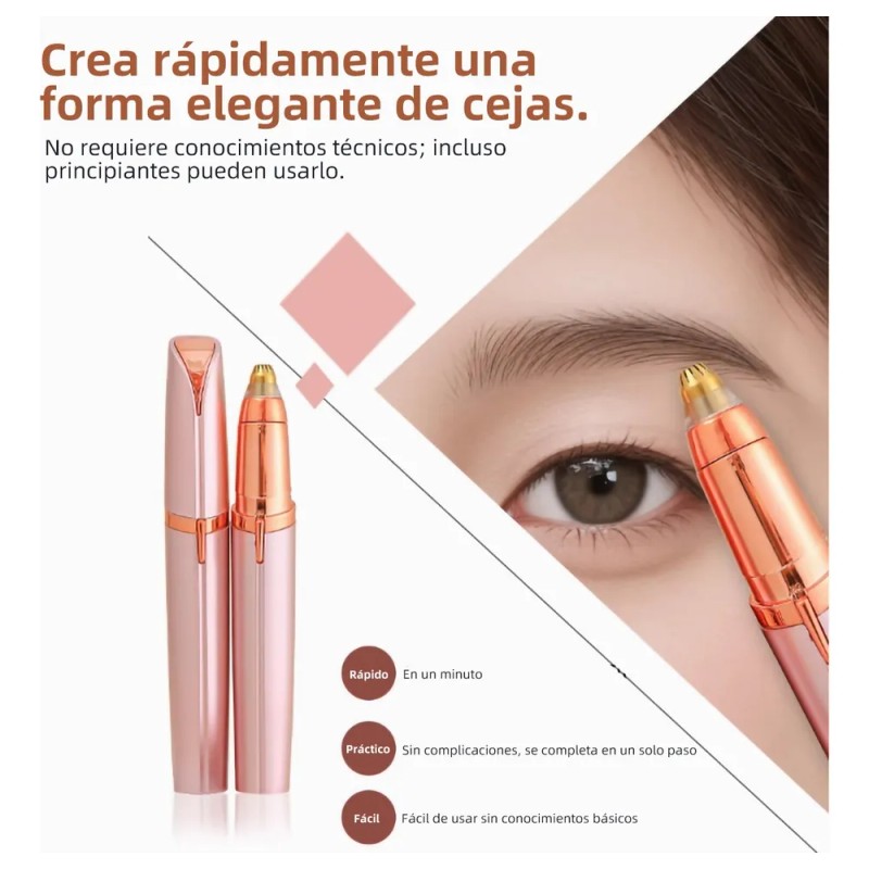 Depiladora Facial Mujer Flawless Con Luz Led Sin Dolor Rosa