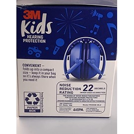 Peltor PKIDSBBLU Kids Hearing Protection 22 DB Over The Head Blue Cups W/Blue