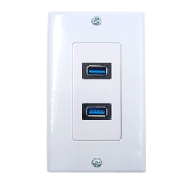 Haokiang - 2 placas de pared de alta velocidad USB 3.0 de carga USB 3.0 de doble puerto hembra incluidas, tamaño 115 mm x 70 mm