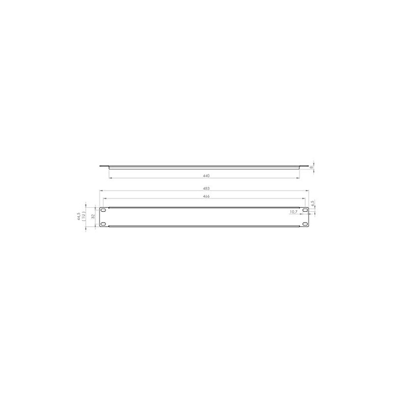 4 x 1 U Rack Panel 483 mm 19 Inch