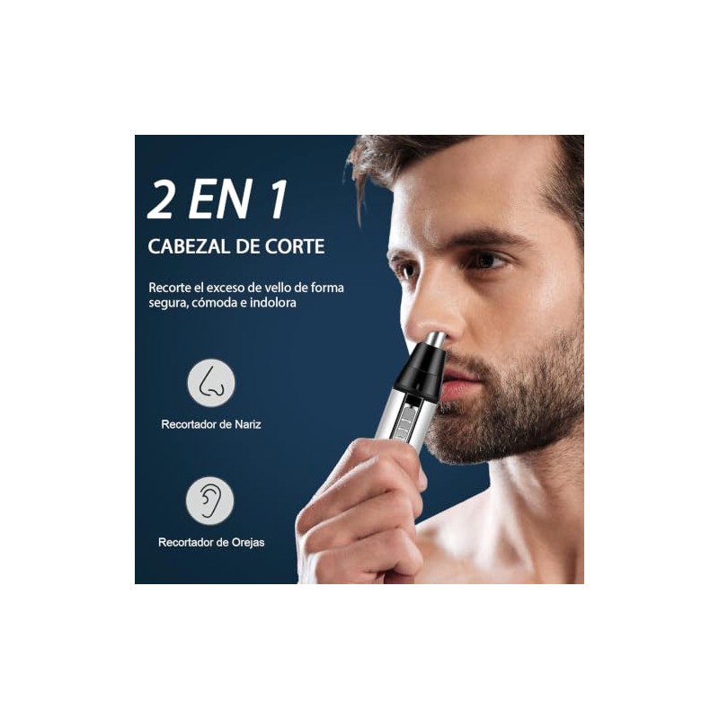 Recortadora de Vello Nasal, 4 en 1 Rasuradora Nariz/Oreja/Cejas/Barba
