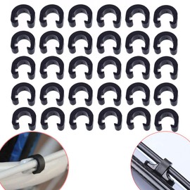 Luckycivia 30 PCS Black Bicycle C-Clips Clamps, Road Bicycle Mountain Bike C Clips Housing Hose Guide Clamps, for Brake Derailleur Shift Cables