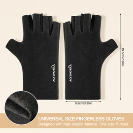 AYPOW Fingerless Gloves for Women, Winter Ultra Thermal Darlon Windproof Gloves with Fleece Lining, Half Finger Gloves Daily Driving Working Typing Writing Running Gloves Mittens, Ideal Gifts