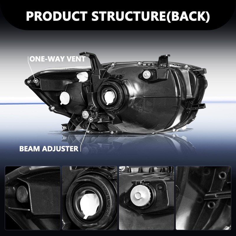 Aosky Halogen Type Headlight Assembly Set Replacement for 2008-2010 Toyota
