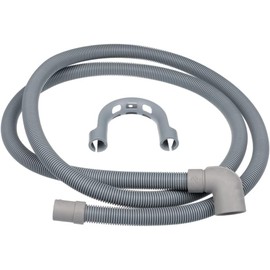 FIND A SPARE Universal Washing Machine and Dishwasher Replacement Drain Waste Outlet Pipe Hose and Hook Kit - 20mm and 30mm Bent End Fitting with 2 Metre Length Pipe (2m)