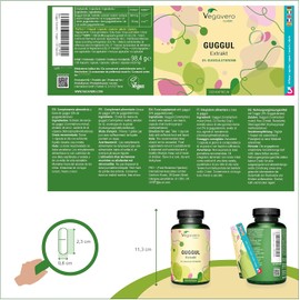 Guggul Capsules | Ayurvedic Herbal Supplement | 500 mg Extract (15:1) | 5% Guggulsterones | Premium Quality | Vegan | Lab-Tested | Made in Germany