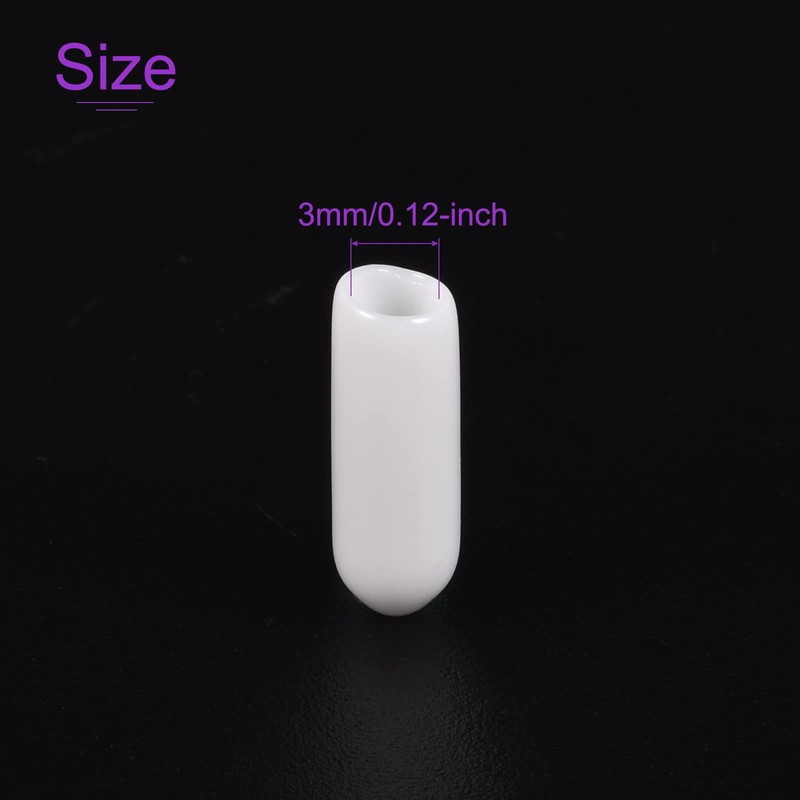 DMiotech 100 Pack 1/8" ID White Screw Thread Protectors Rubber