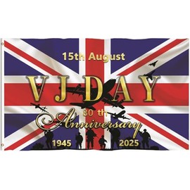 Best badge: 2025 VJ Day 80th Anniversary Flag 5ft 3ft Decorations Memorabilia 80 Years Victory over Japan
