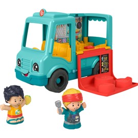 ​Fisher-Price Little People Toddler Toy Serve It Up Food Truck Musical Vehicle & 2 Figures for Pretend Play Kids Ages 1+ Years​, Multilanguage Version ​​