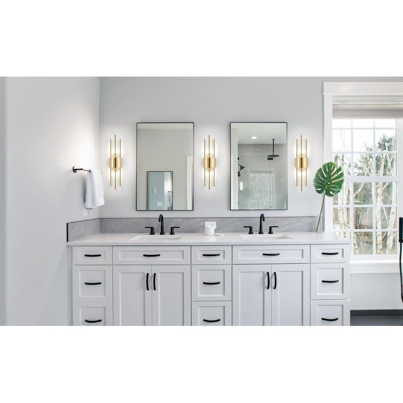 Ondersley Gold Sconces Wall Set of 2, 2-Light Modern Brushed