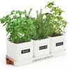 PERFNIQUE Indoor Herb Garden, Herb Planter Set with Tray, Farmhouse