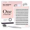 Self Adhesive Eyelashes, 112Pcs Clear Band Lash Clusters, Wipsy Pre-Glued