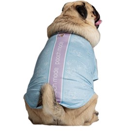 Pooch Mode Floral Outline Tee (Blue) (X-Large)