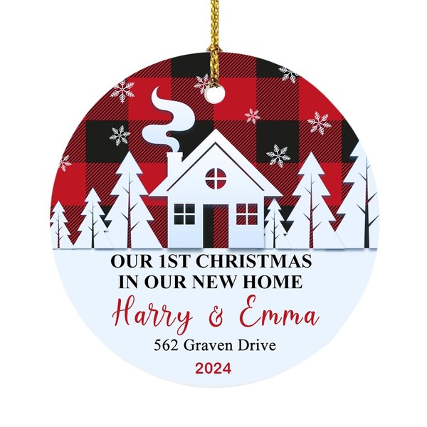 Personalized First Christmas in Our New Home Ornament 2024, House