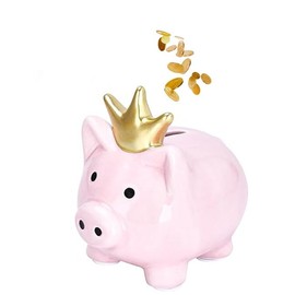 ATDORO 1 Pack Piggy Bank for Kids, Unbreakable Ceramic Coin Banks for Boys and Girls, Kids Piggy Bank, Children's Money Saving Box (Pink)