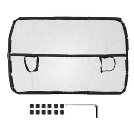 Happybuy Dog Car Barrier, 50" Wide Car Divider for Front Seats Installation,Vehicle Pet Barrier with See Through Net Mesh, Universal-Fit Dog Car Barrier for Mid-Sized Sedans and SUVs. Black