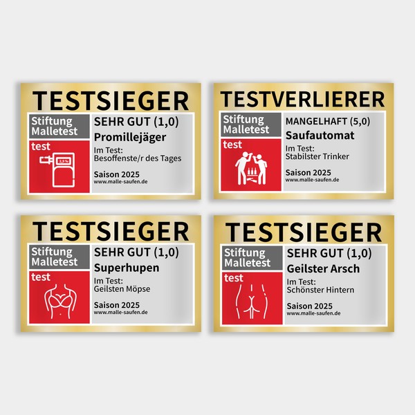 60 x Malle Sticker Test Winner Set in Top Quality