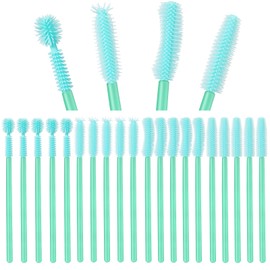 RimCereal 20 Pcs Nook and Cranny Sewing Machine Cleaning Brushes for Quilting Supplies Reusable Silicone Dense Bristles Cleaning Brushes for Sewing Machine Internal and Spool Area(Mint Green)