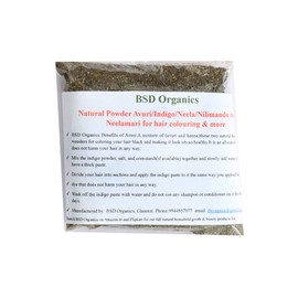 BSD Organics Natural Powder Avuri/Indigo/Neela/Nilimandu chettu/Neelamari for hair colouring & more-100 gm