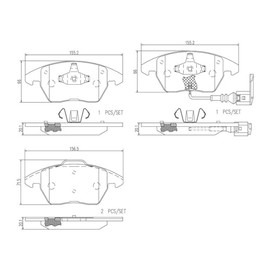 BREMBO Balatas Cerámicas Delanteras Compatible con VOLKSWAGEN JETTA de 2011 a 2018
