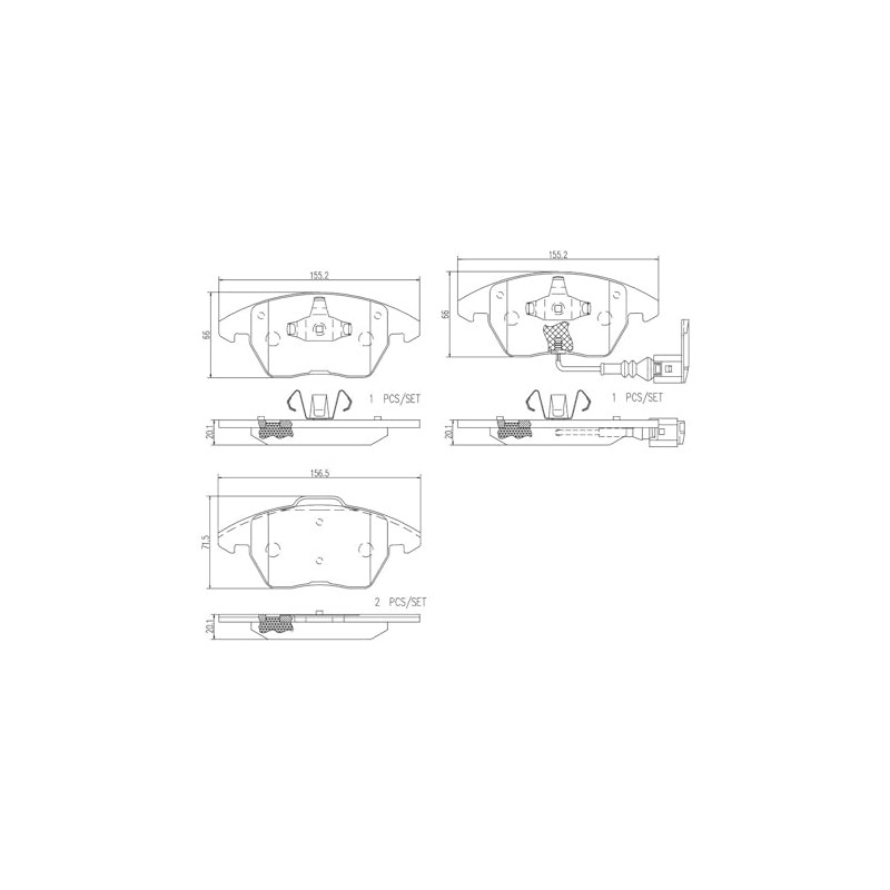 BREMBO Balatas Cerámicas Delanteras Compatible con VOLKSWAGEN JETTA de 2011