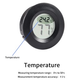 3Pcs Mini Round Hygrometer Thermometer Digital LCD Monitor Meter Gauge Indoor Outdoor Humidity Temperature Gauge for Humidifiers Dehumidifiers Greenhouse Basement Babyroom Fahrenheit or Celsius Black
