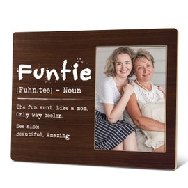 BXVRT Aunt Photo Frame, Gifts For Aunt From Niece Nephew, Funtie Definition Wooden Picture Frame Gifts For Birthday Thanksgiving Christmas Mothers Day, Auntie Gifts Ideas -123