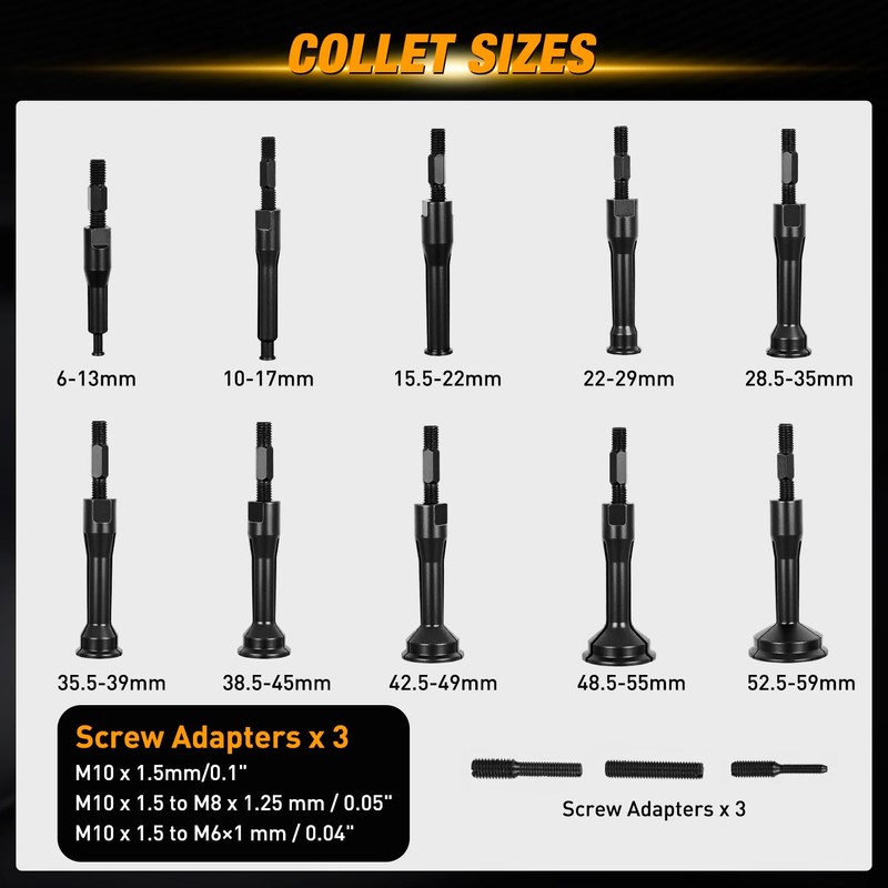 GOOACC 16pcs Blind Hole Bearing Puller Kit, Slide Hammer Pilot