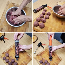 KraftHaus Premium Jerky Maker Gun (Small) - Durable Drive | Camo Barrel | Comfort Grip Trigger | 2 Stainless Steel Nozzles | Cleaning Brushes, Stuffer & Carrying Bag | For Hunters, Chefs & Jerky Fans