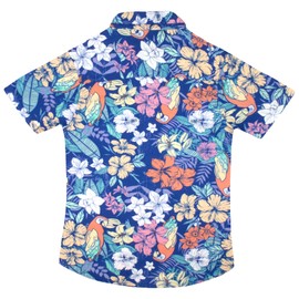 Tommy Bahama Boys Woven Button-Down Shirt, Woven Button Down Shirt for Boys (Blue Floral, Size 8)