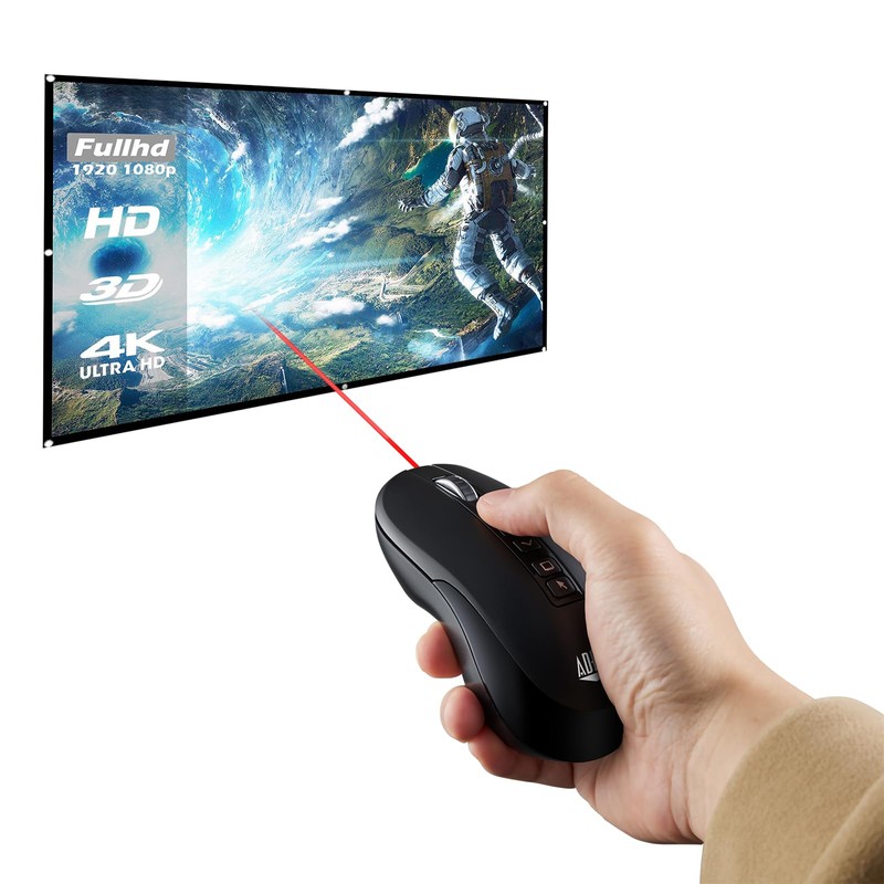 Adesso Air Mouse Wireless Desktop Presenter Mouse with Laser Pointer