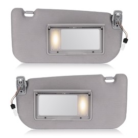 Left & Right Sun Visor for KIA Sportage 2005-2010 with Light, Driver & Passenger Side Grey SunVisor Replacement 85202-1F690LX, 85201-1F690LX