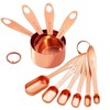 10-Piece Copper Measuring Cups and Spoons Set Stainless Steel Heavy