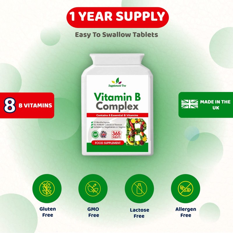 Vitamin B Complex 365 Tablets - with B1, B2, B3,
