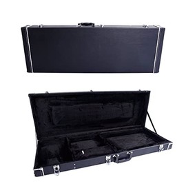 Ktaxon Electric Guitar Hard Case, Rectangle Wooden Hard-Shell Protective Carrying Case for ST TL 170 SG Style with Lock Latch Padding (Black)