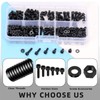 Glarks 330pcs M3 Black Nylon Hexagon Socket Screw, 4/5/6/8/10/12 mm