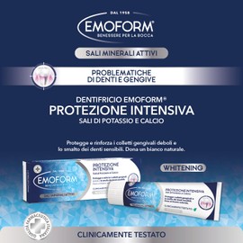 Emoform Intensive Protection 75ml with Potassium and Calcium Salts - Protects Weak Neck Gums and Enamel - Teeth Whitening Gives a Natural White