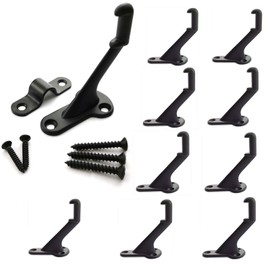 Langdoly Metal Stair Handrail Brackets with Mounting Plate and Screws- Satin Black-Set of10