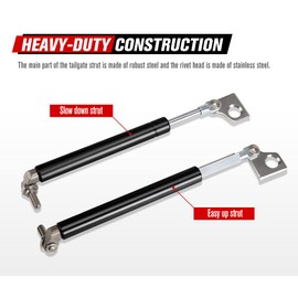 Fieryred Tailgate Strut Kit Easy Up & Slow Down with Hydraulic Damper, Riveted Head Locking, Trunk Rear Liftgate Supports Fits For Ranger PX1 PX2 PX3 2011-MY2021