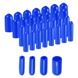 QUARKZMAN Pack of 40 Round Rubber Caps 2 mm 3 mm 4 mm 6 mm Blue Vinyl Cover Screw Thread Protective Caps Assortment Set