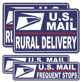 ROMINVIC Car Magnets Postal,Heavy Duty U.S. Reflective Mail Delivery Driver Magnetic Signs,4pcs Car Magnets Rural Carrier Delivery for Cars, SUV, Trucks,Bumper Sticker