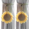 Paquete de 2 alzapaños de cortina de girasol de ganchillo