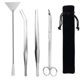 TopPetPro Aquarium Tools Kit, Long 15 Inch Stainless Steel Aquatic Plants Tools, 4 in 1 Anti-Rust Aqua scaping Tweezers Scissors Spatula Scrapers Tool Set for Fish Tank Cleaning Plant Trimming Shears