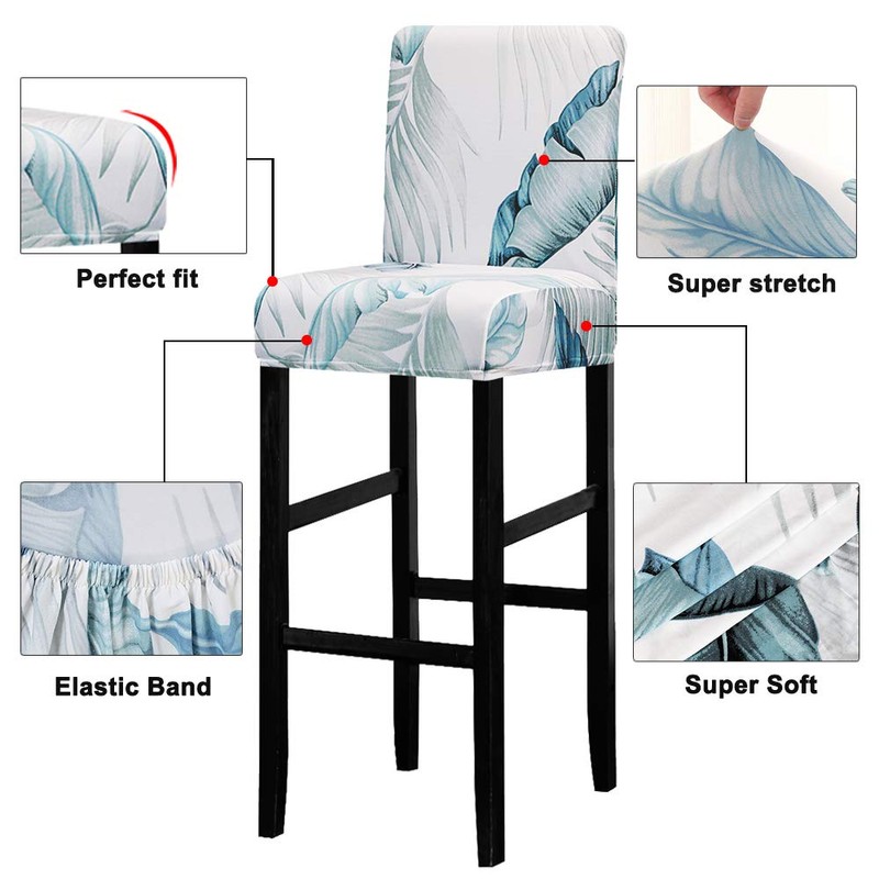 Lellen Jacquard Bar Chair Stool Cover - 4 Pack Stretch