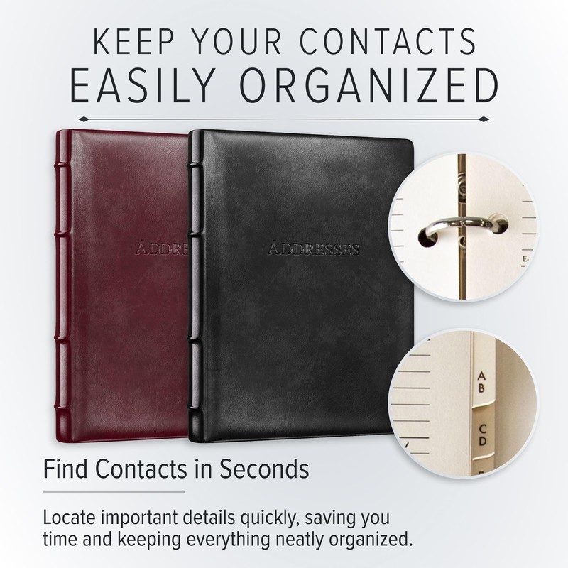 Gallery Leather Large Address Book with Alphabetical Tabs up to